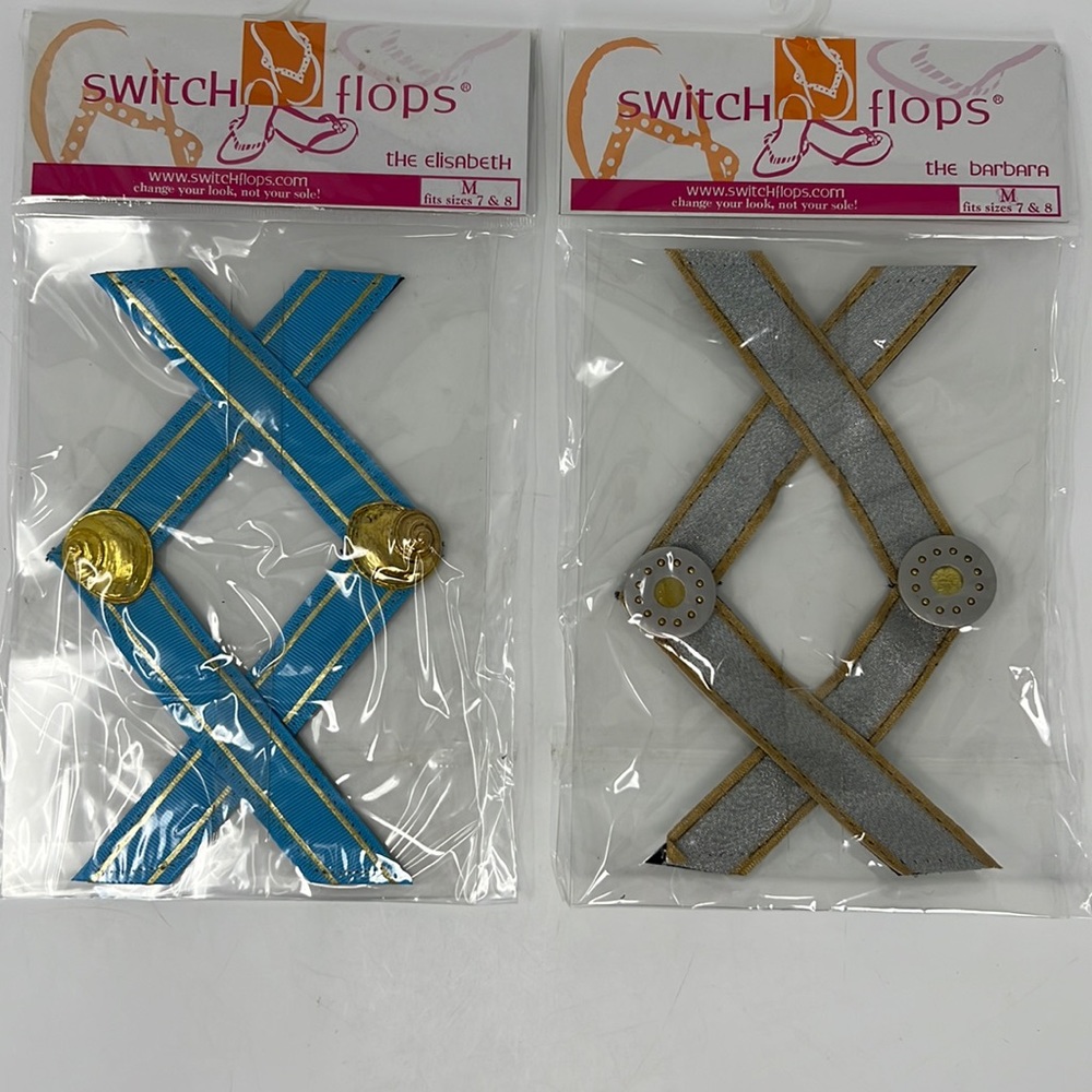 Switch Flops Straps Set of 2 the Elisabeth and the Barbara Size  M 7/8